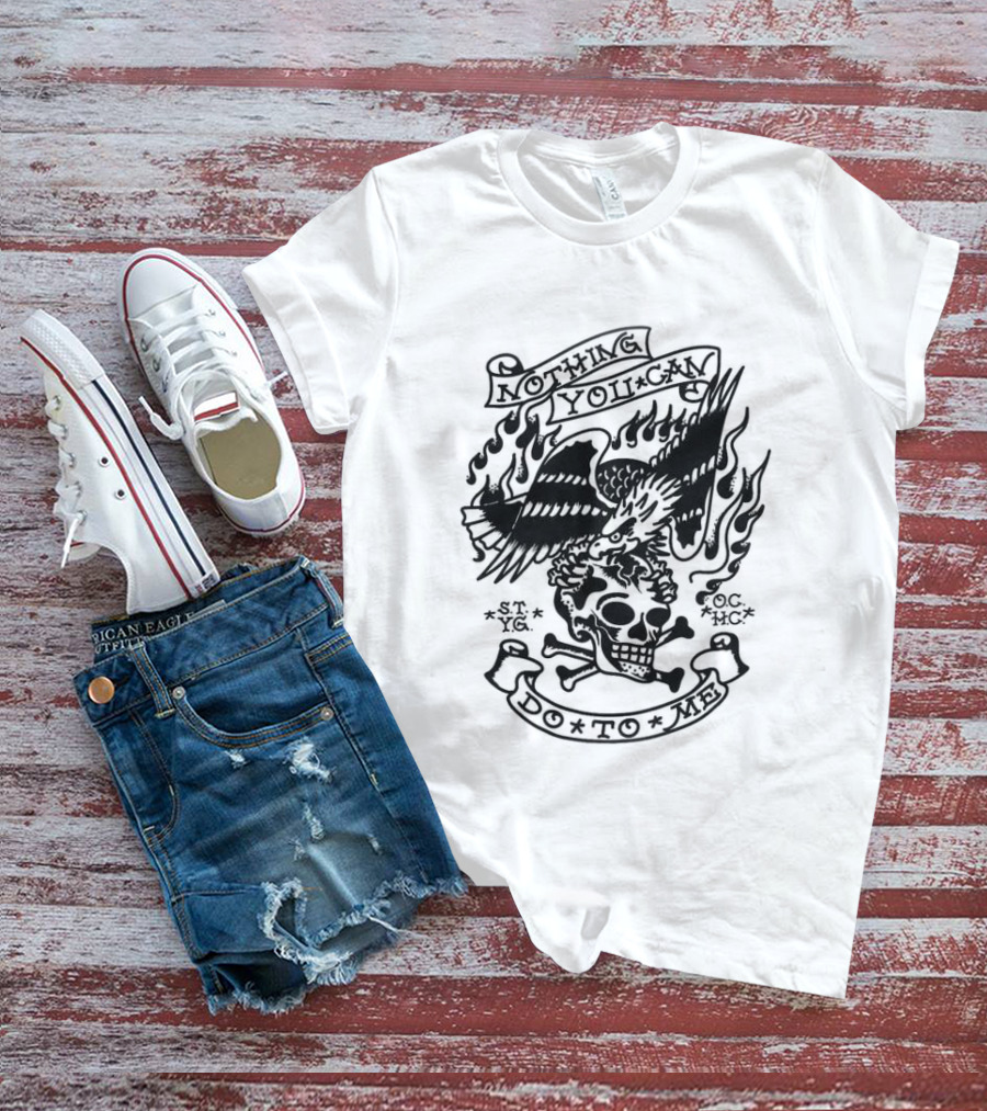 Nothing To Lose Eagle Skull Tattoo Ash Grey T-Shirt