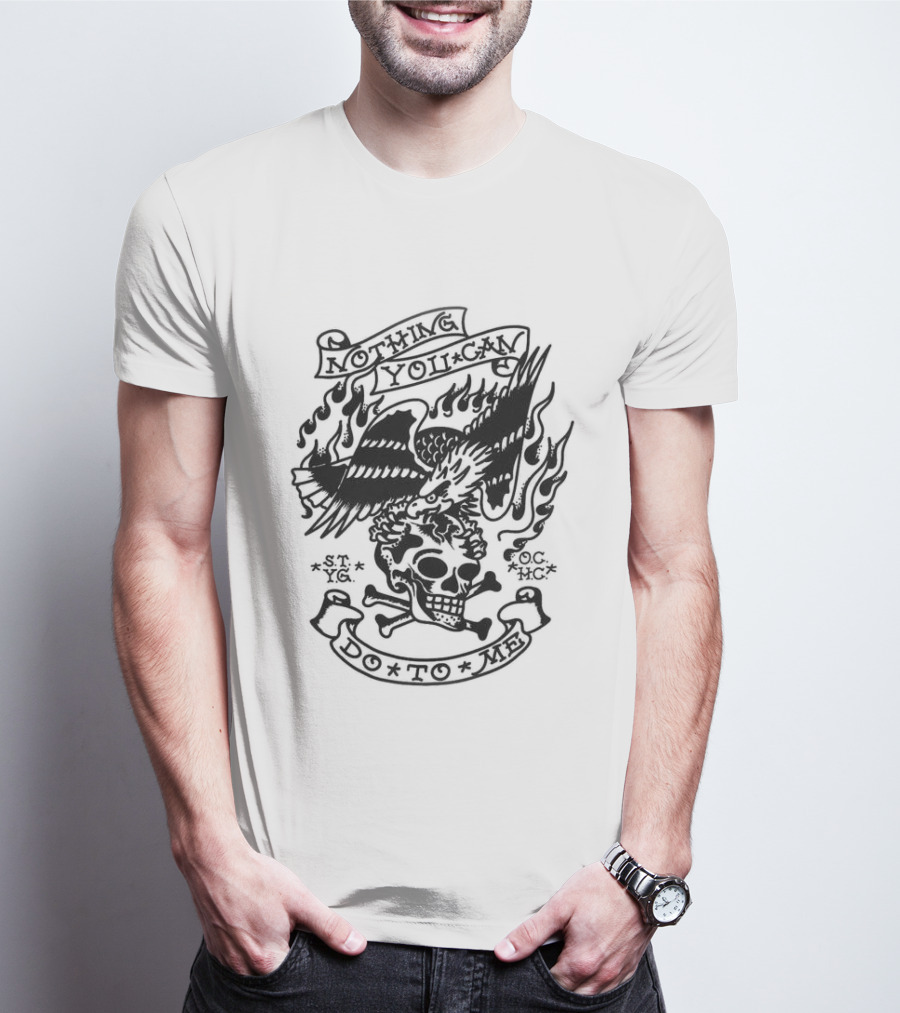 Nothing To Lose Eagle Skull Tattoo Ash Grey T-Shirt