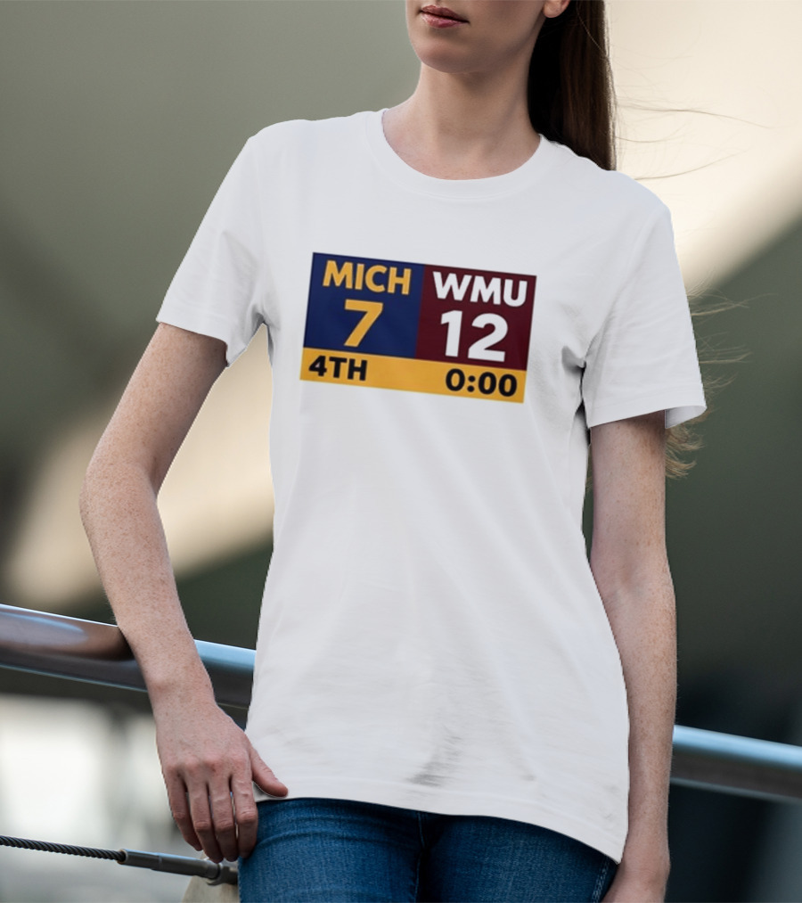 Nice Dave Portnoy Wearing MICH 7 WMU 12 4th 0:00 Michigan Miracle Comeback T-Shirt