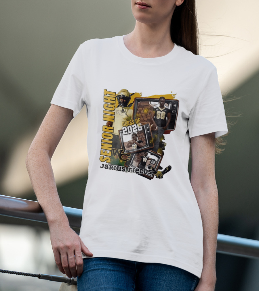 Senior Night Jarius Fields Class Of 2026 WC Football Player Collage T-Shirt