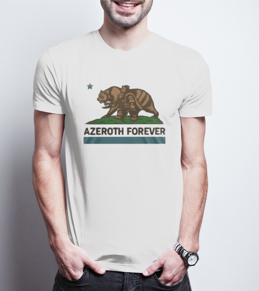 World Of Warcraft Azeroth Forever 2026 Special New California Republic Bear Warrior T-Shirt