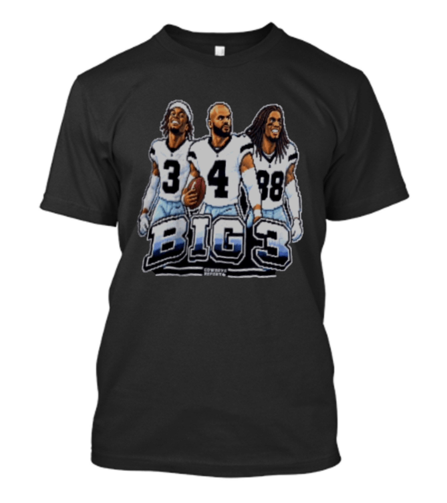 Dallas Cowboys Big 3 3 4 88 Cowboys Report T-Shirt