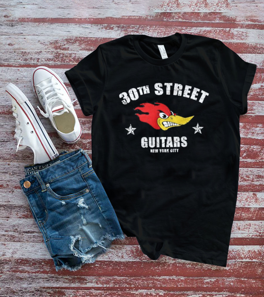 30th Street Guitars Bird New York City Stars T-Shirt