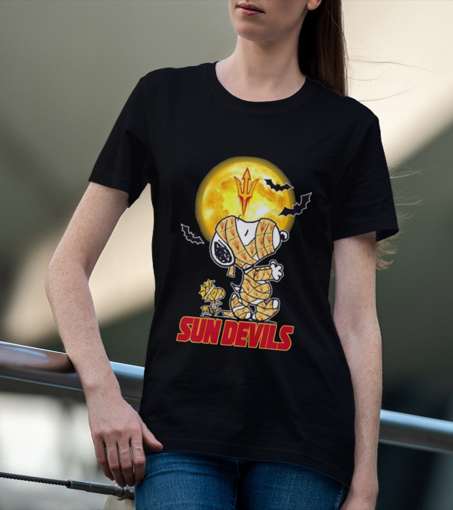 Arizona State Sun Devils Snoopy Woodstock Cosplay Mummy Halloween T-Shirt