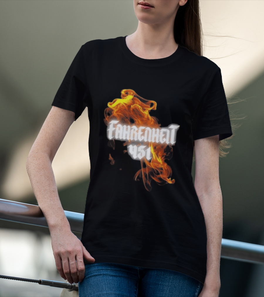 Fahrenheit 451 I'm With The Banned Books World Tour 2026 Flames T-Shirt