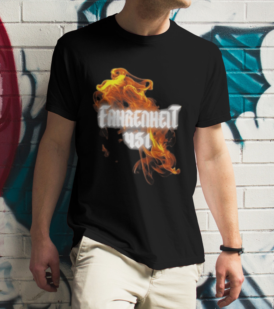 Fahrenheit 451 I'm With The Banned Books World Tour 2026 Flames T-Shirt