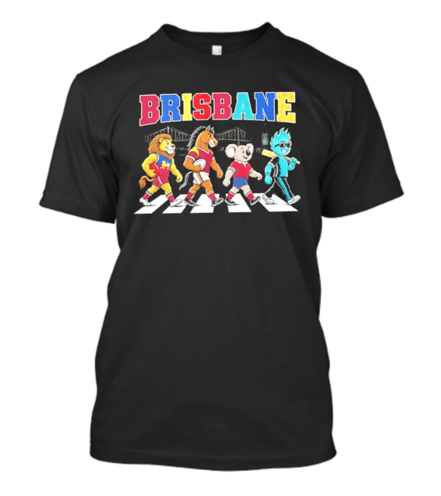 Brisbane Lions Koala Characters Abbey Road Crossing T-Shirt