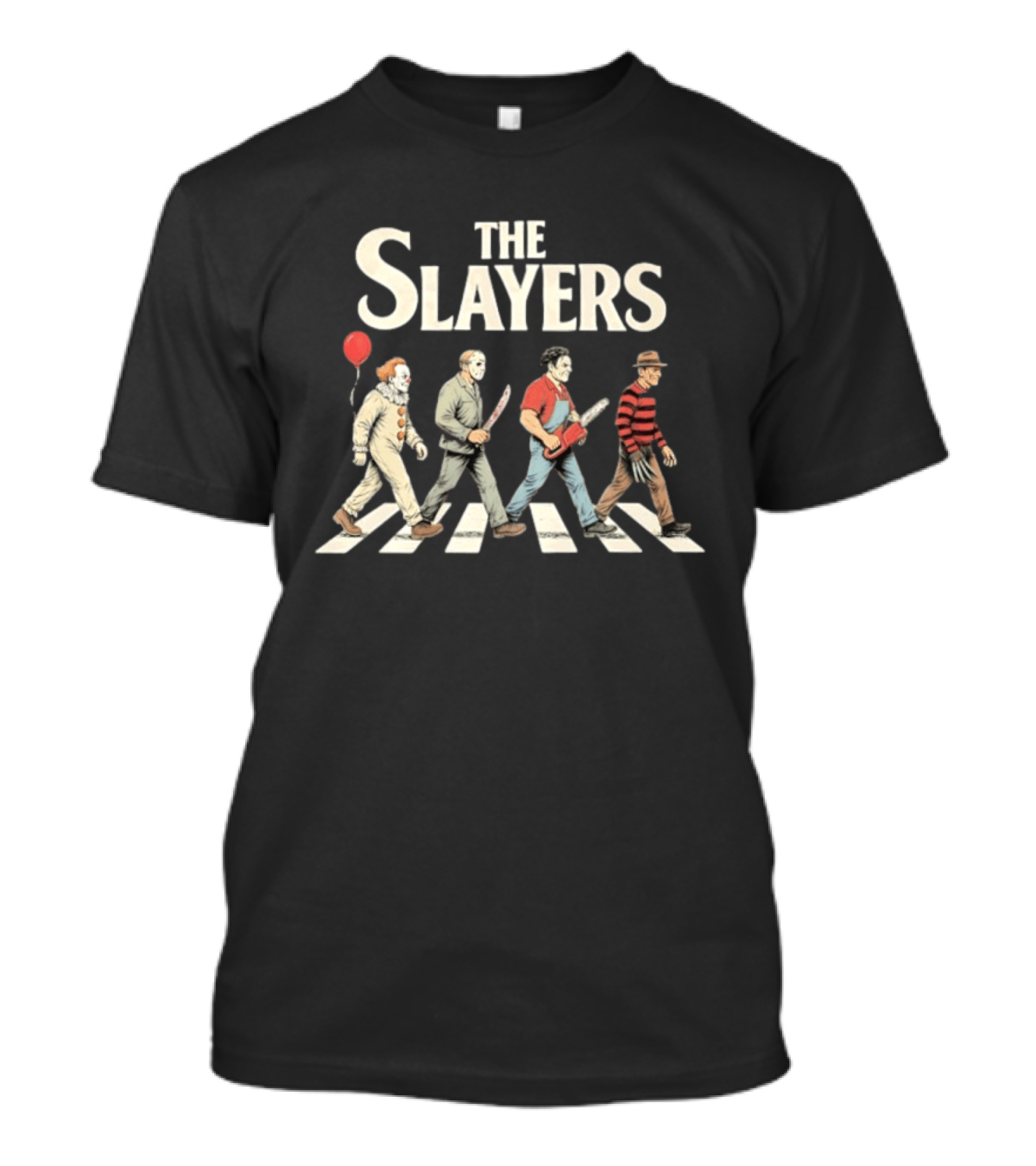The Slayers Horror Characters Abbey Road Halloween T-Shirt