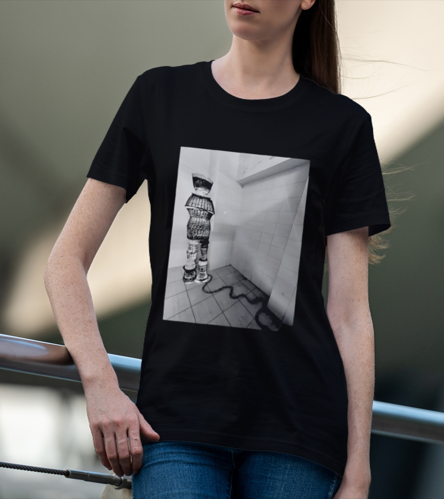 Calgary AeroMexico Airlines Winter Wonderland Robotic Figure In Monochrome Tile Room T-Shirt