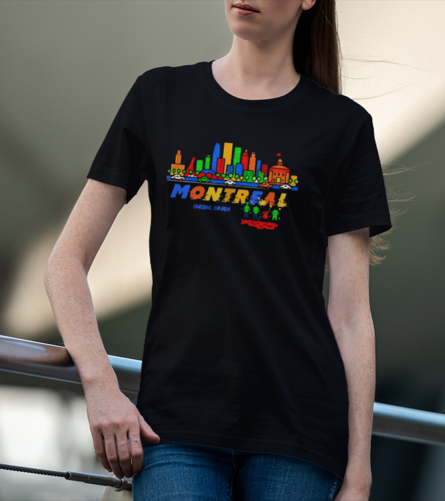 Montreal Quebec Canada Vibrant City Skyline Colorful T-Shirt