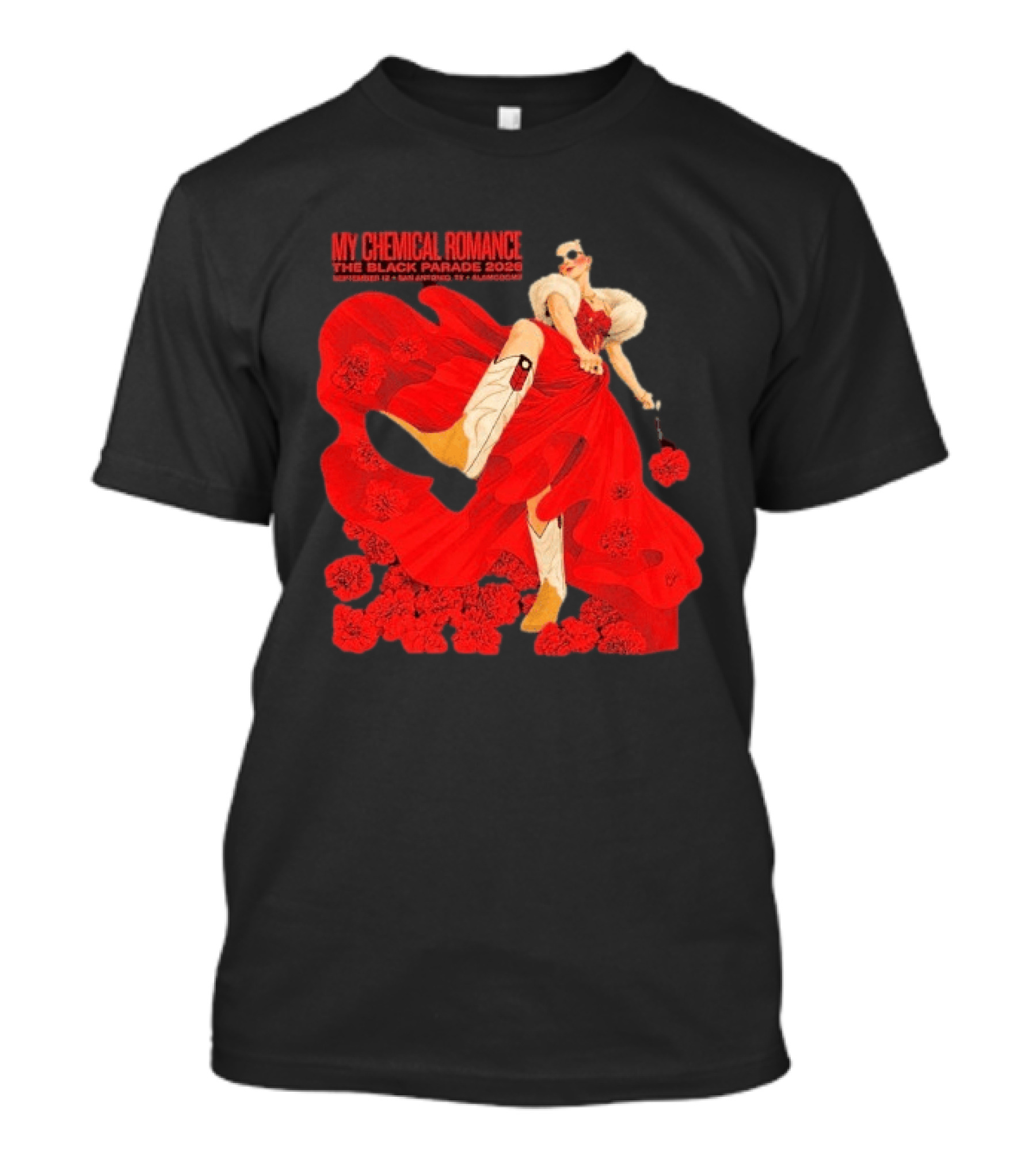 My Chemical Romance The Black Parade 2026 San Antonio September 12 Aladome Flower Dress Cowboy Boots T-Shirt