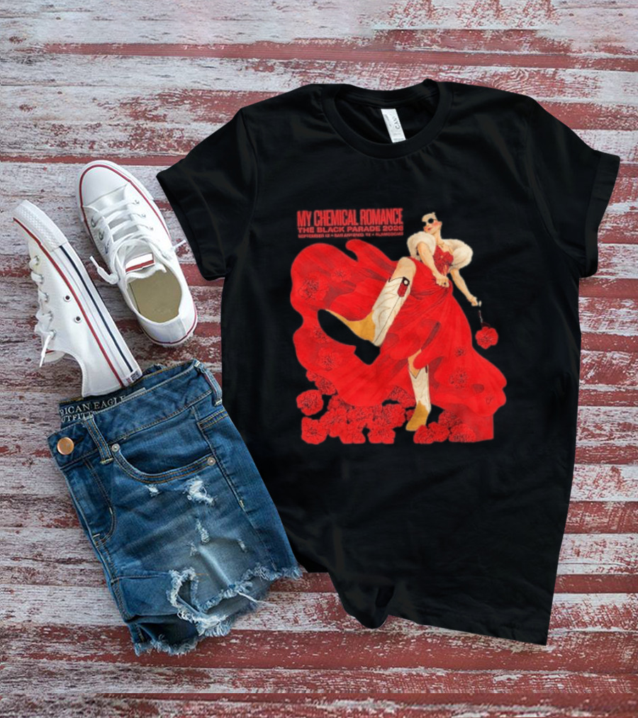 My Chemical Romance The Black Parade 2026 San Antonio September 12 Aladome Flower Dress Cowboy Boots T-Shirt