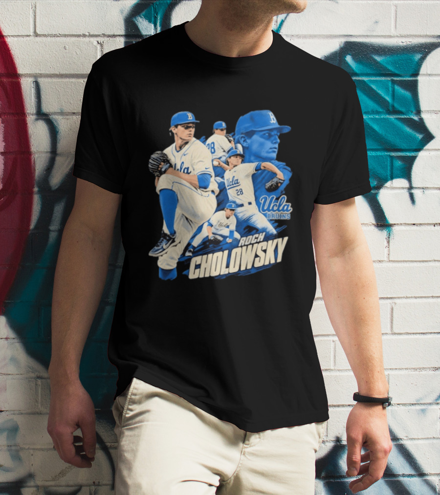 UCLA Bruins Roch Cholowsky 2026 Player Collage Baseball Pitcher Collection T-Shirt
