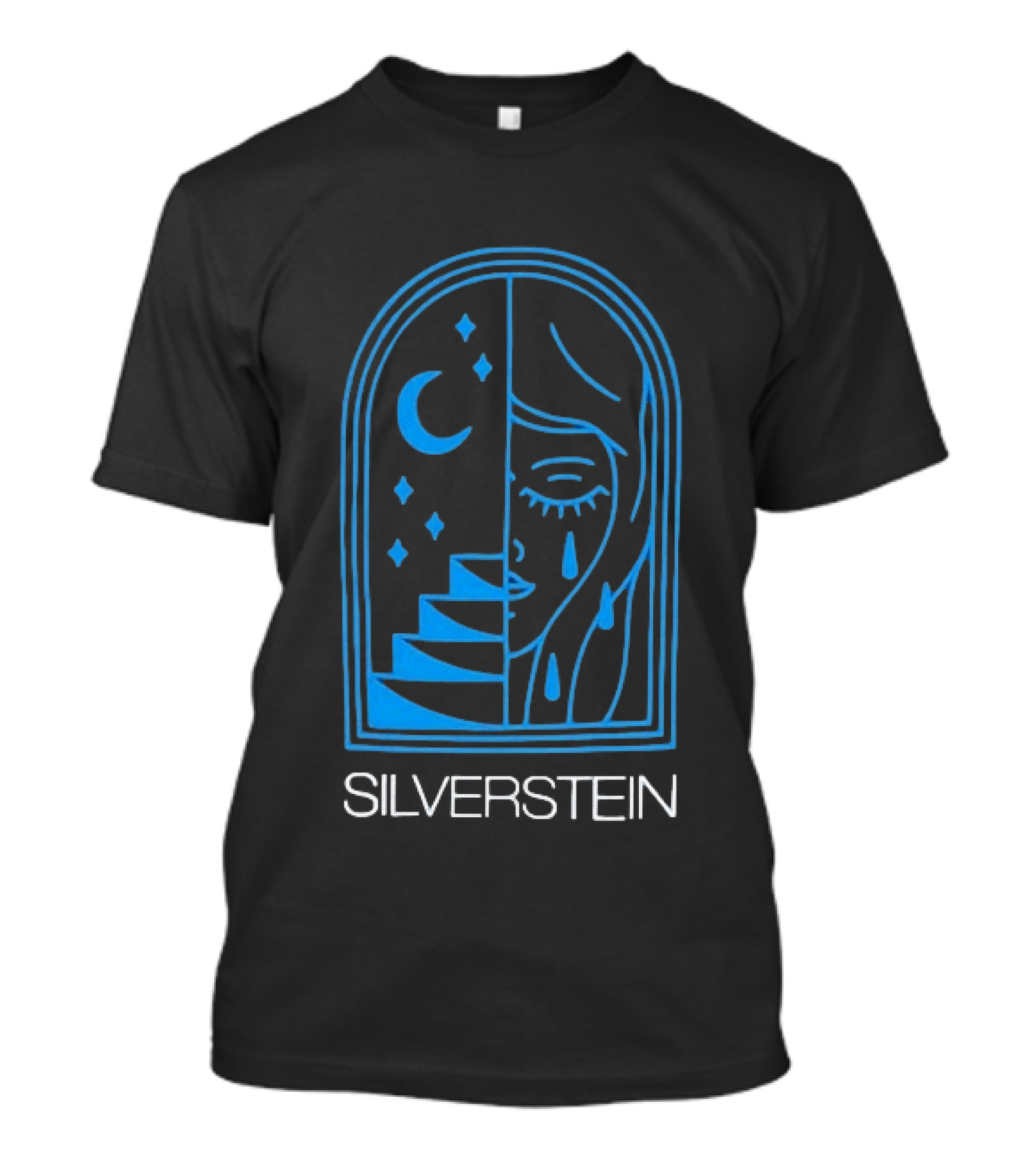 Silverstein Moon Crying Face Stairs Crescent Window T-Shirt