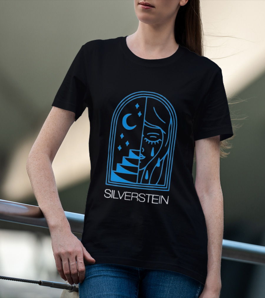 Silverstein Moon Crying Face Stairs Crescent Window T-Shirt