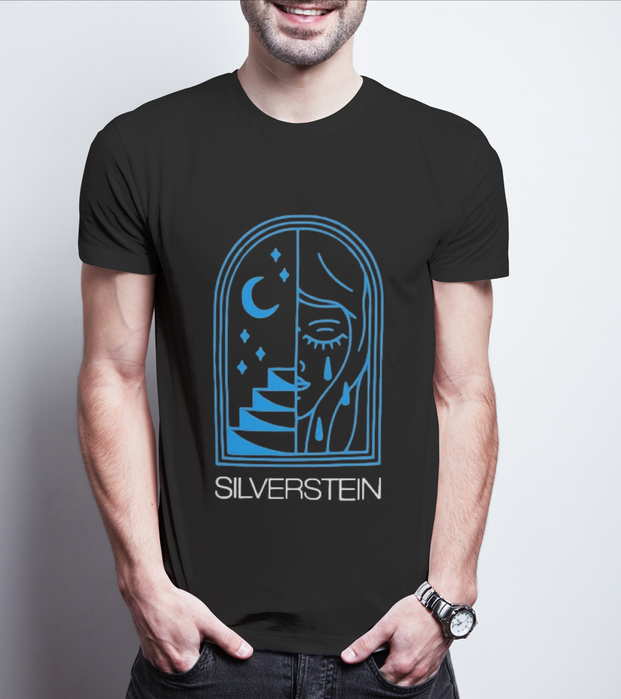Silverstein Moon Crying Face Stairs Crescent Window T-Shirt
