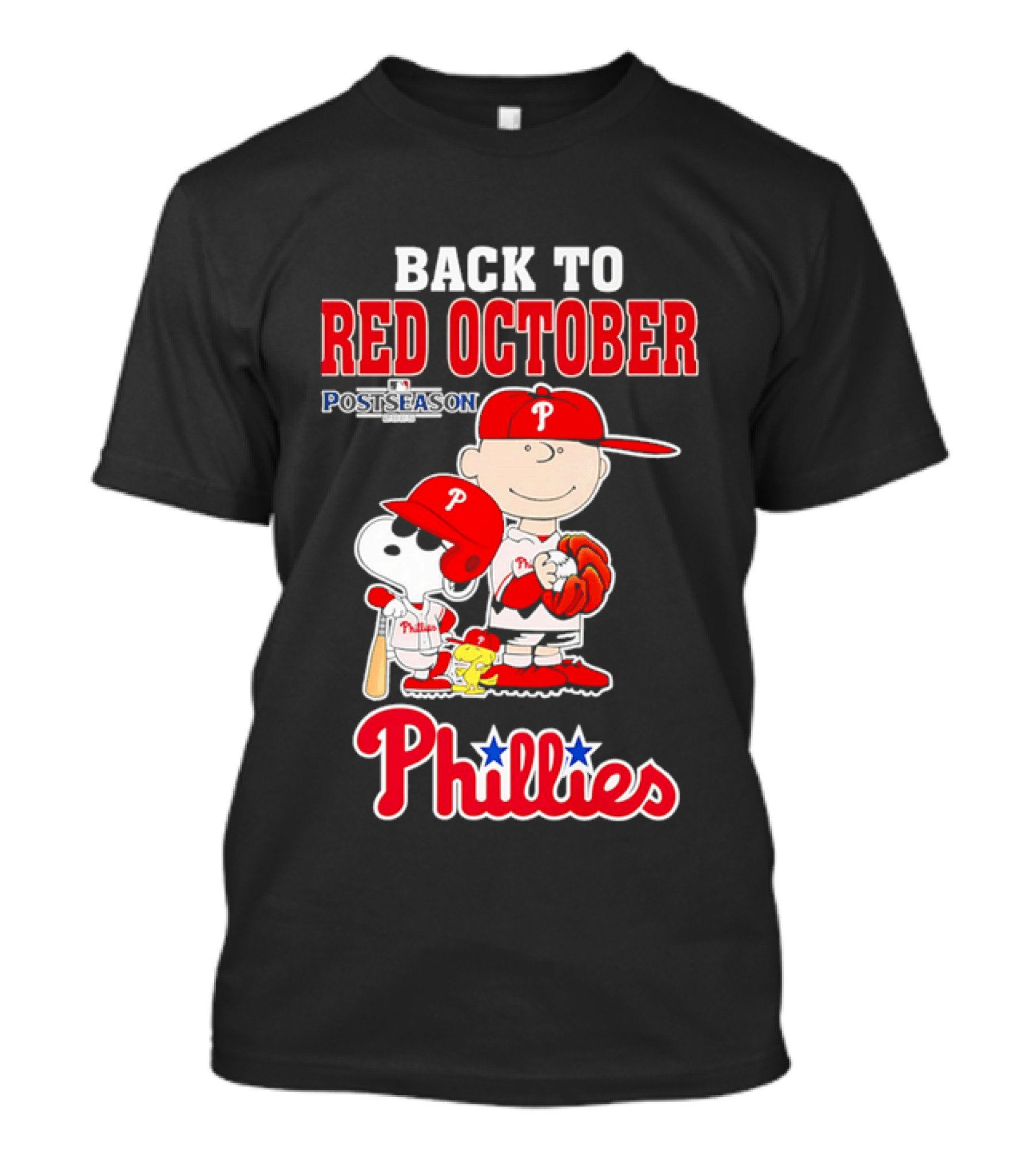 Snoopy Back To Red October Postseason Philadelphia Phillies MLB Playoffs Fan Gear T-Shirt