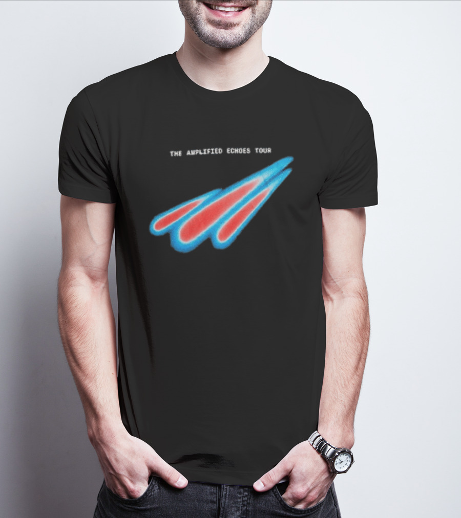 Manchester Orchestra The Amplified Echoes Tour Vibrant Blue Red Streaks T-Shirt