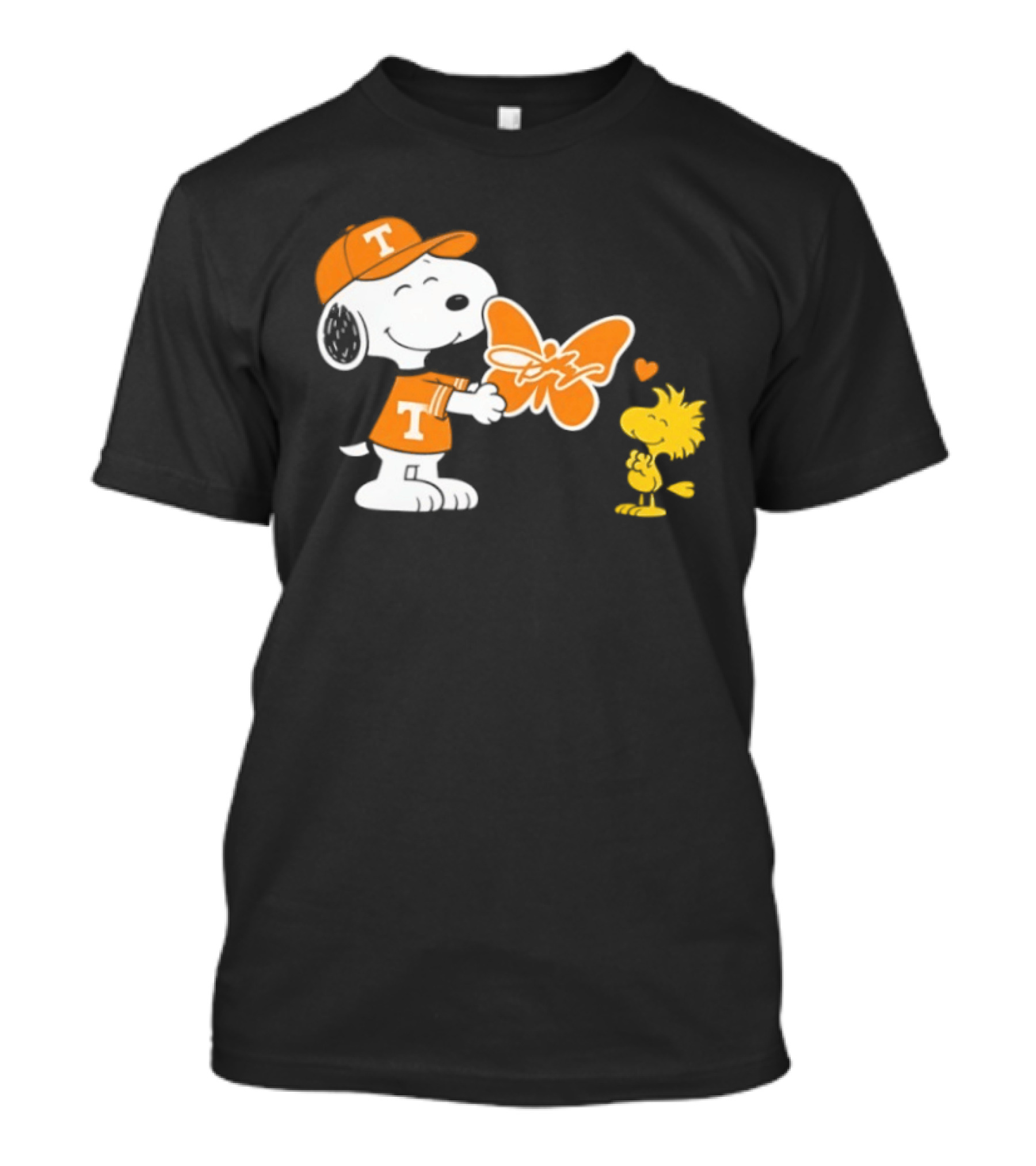 Snoopy Tennessee Volunteers Dolly Parton Woodstock Butterfly T-Shirt