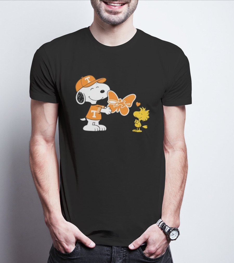 Snoopy Tennessee Volunteers Dolly Parton Woodstock Butterfly T-Shirt