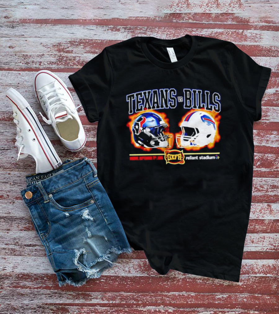 Texans Vs Bills Sunday September 13th 2026 Reliant Stadium Helmet Showdown T-Shirt