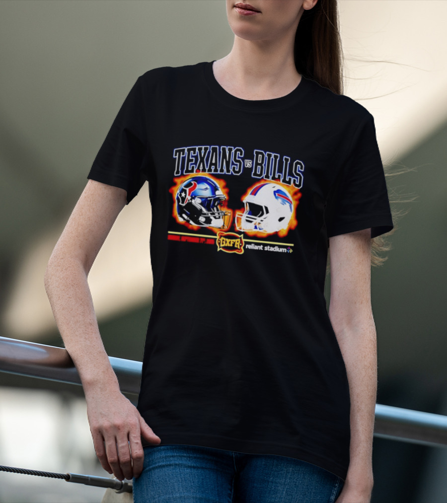 Texans Vs Bills Sunday September 13th 2026 Reliant Stadium Helmet Showdown T-Shirt