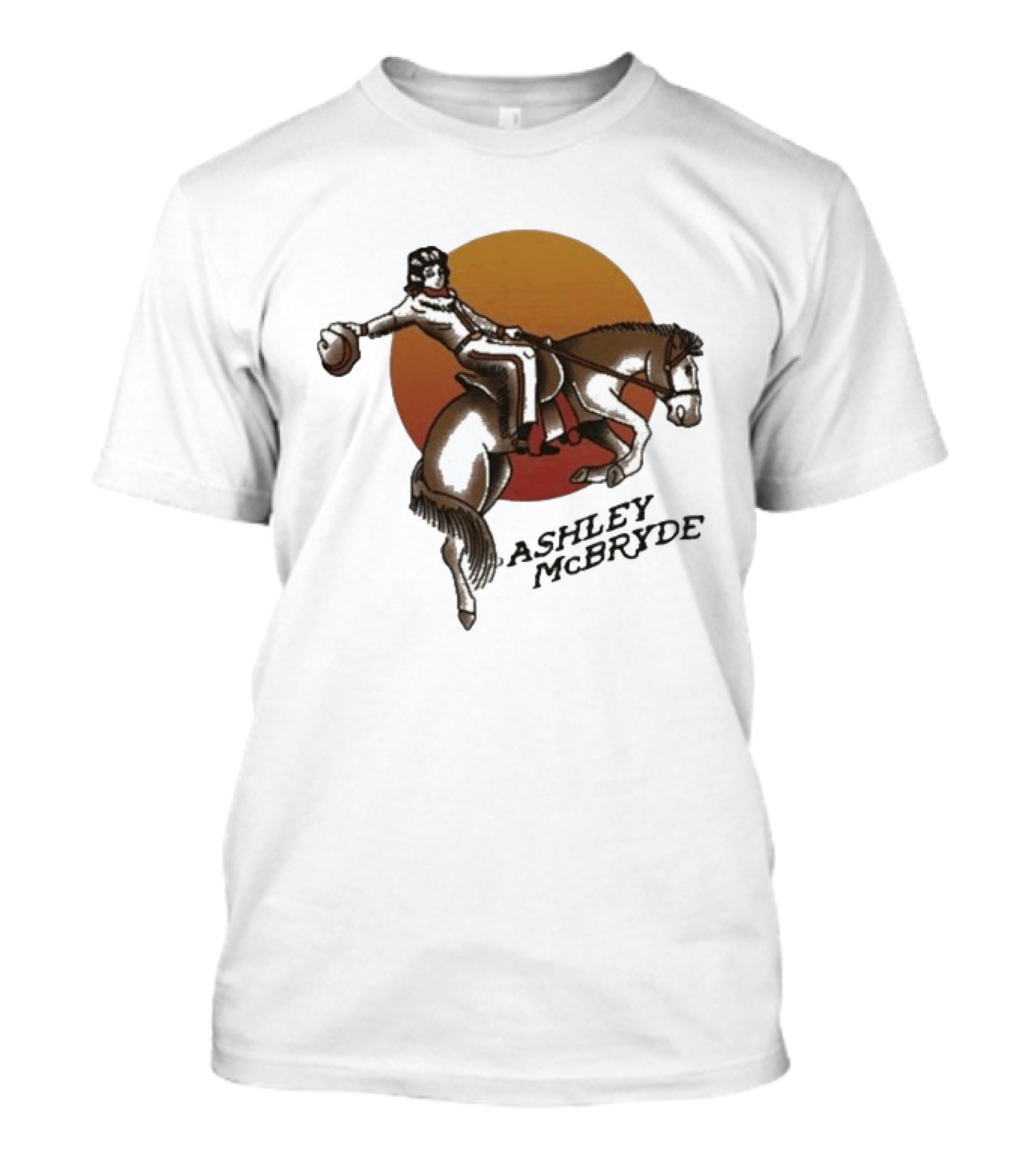 Ashley McBryde Bucking Cowgirl Vintage Sunset Rider T-Shirt