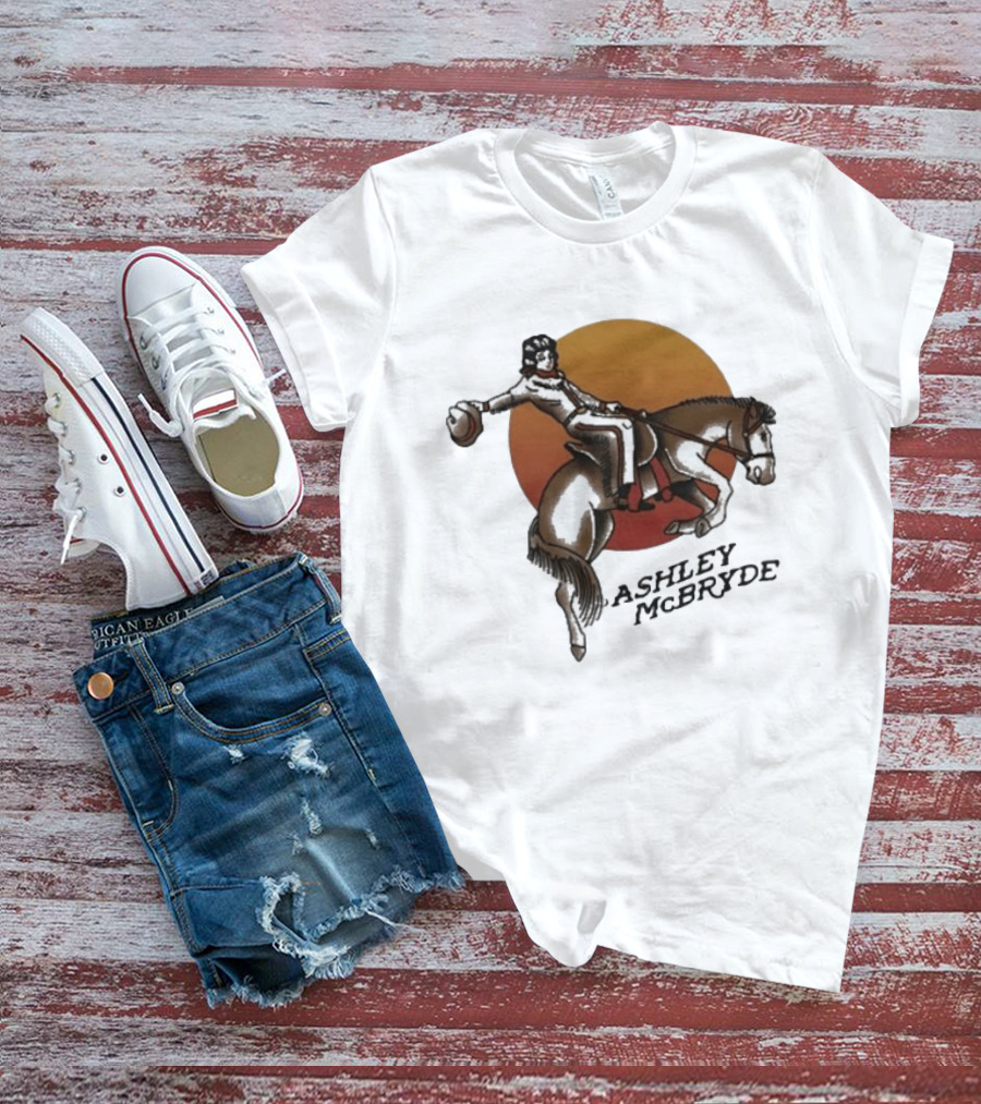 Ashley McBryde Bucking Cowgirl Vintage Sunset Rider T-Shirt