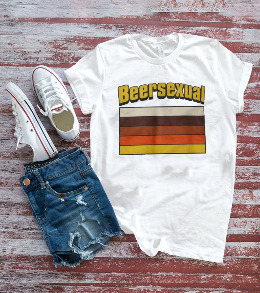 Beersexual Striped Flag With Bold Earth Tones T-Shirt