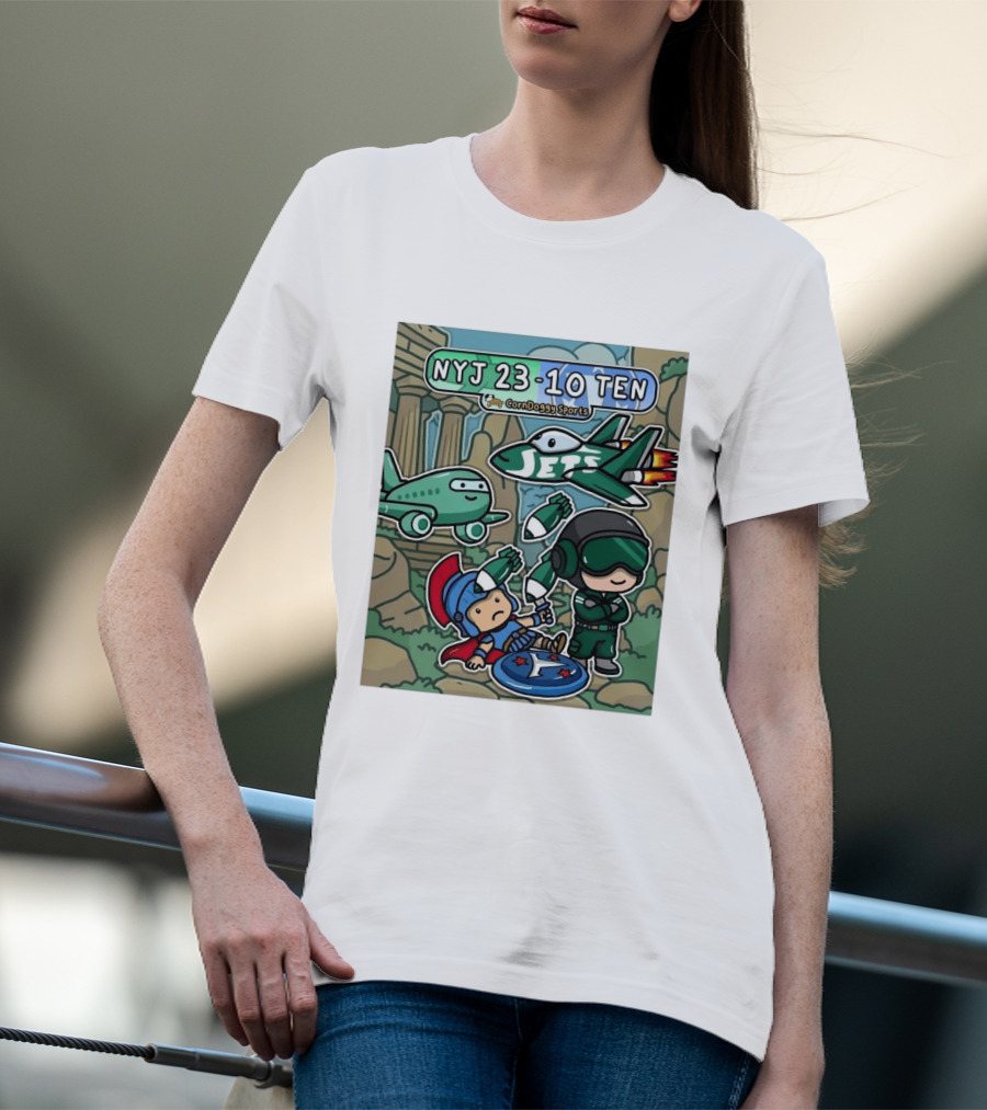 NYJ 23 10 TEN CornDoggy Sports New York Jets Tennessee Titans Fan T-Shirt