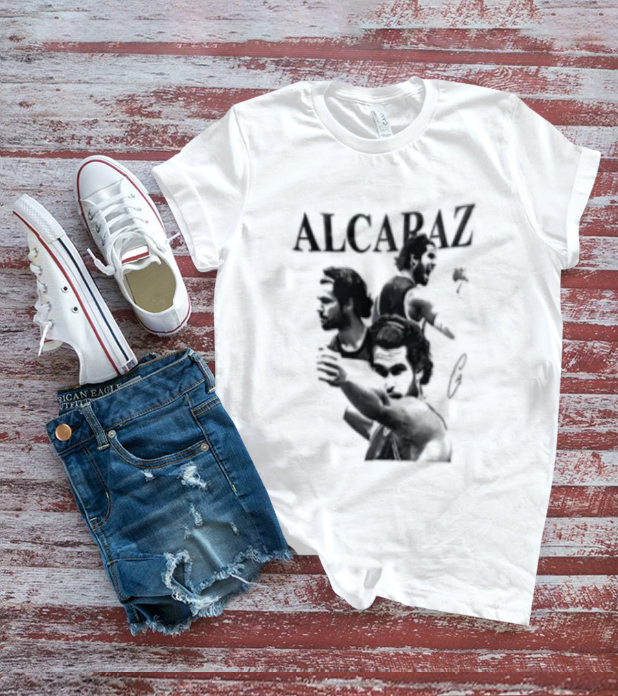 Alcaraz Tennis Player Silhouette US Open Champion T-Shirt
