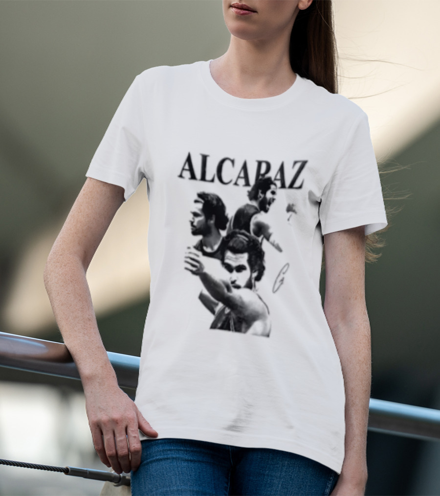 Alcaraz Tennis Player Silhouette US Open Champion T-Shirt