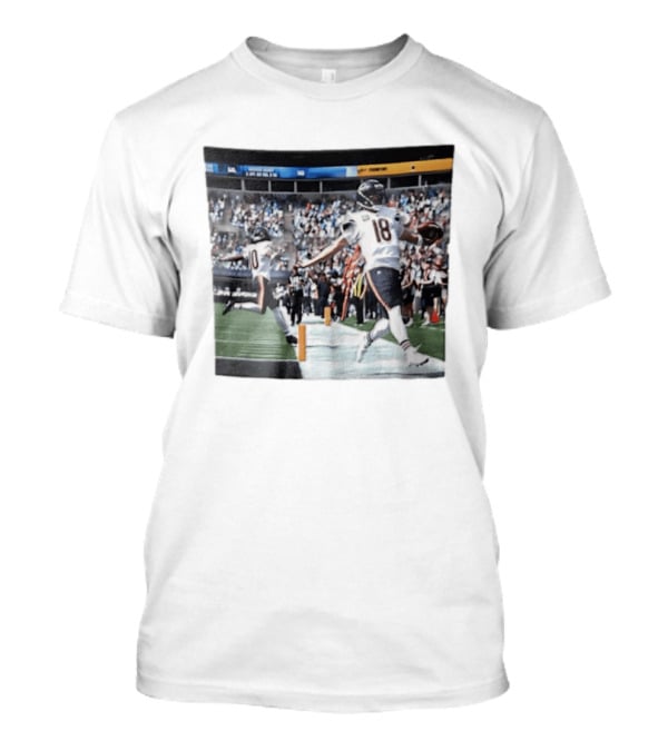 Chicago Bears Caleb Williams Rome Odunze Players Photo NFL Football Action T-Shirt