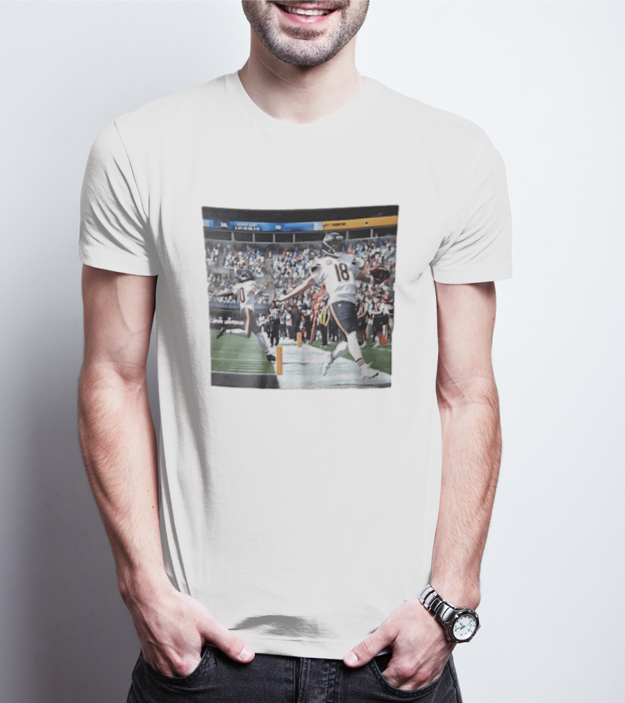 Chicago Bears Caleb Williams Rome Odunze Players Photo NFL Football Action T-Shirt