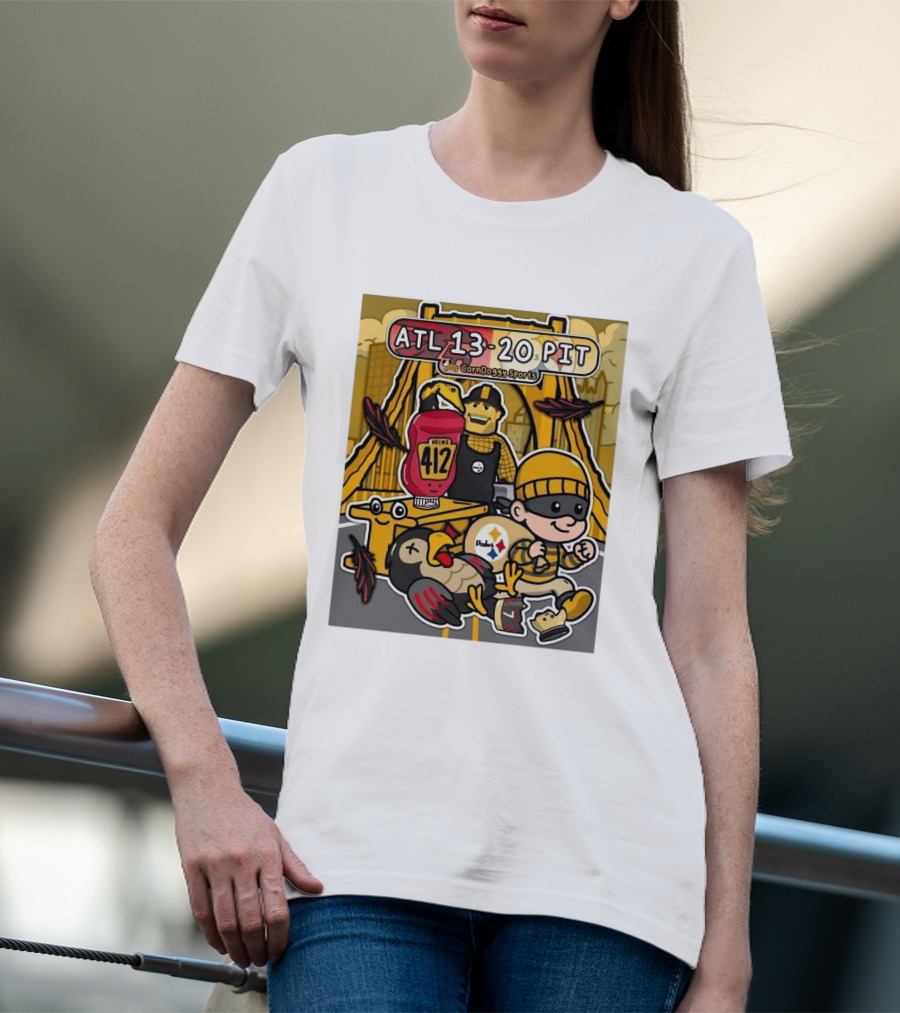 ATL 13 20 PIT CornDoggy Sports With Heinz 412 And Steelers Fan T-Shirt