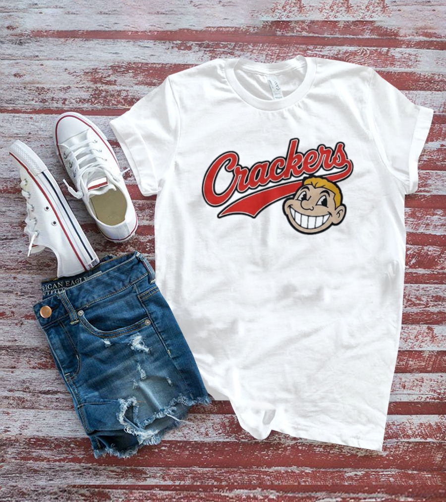Crackers Logo Vintage Style Cartoon Face T-Shirt