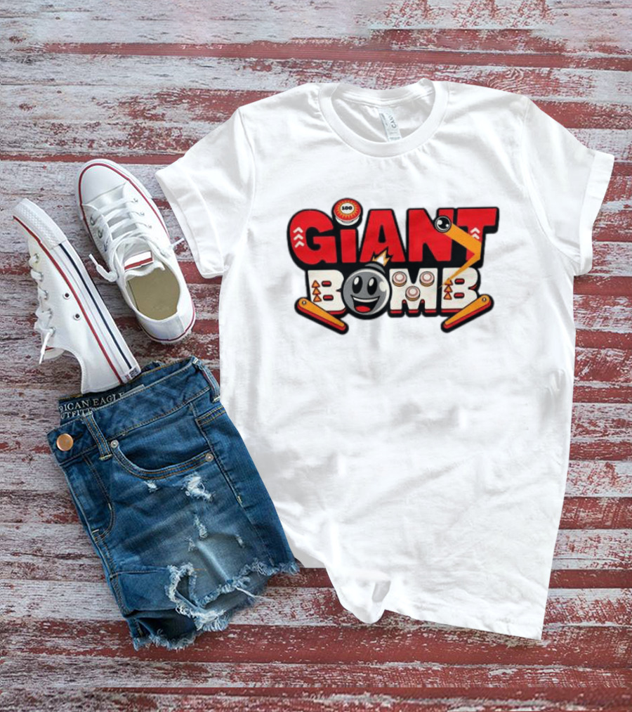 Giant Bomb Pinball Arcade Game Logo Retro Style Hat T-Shirt