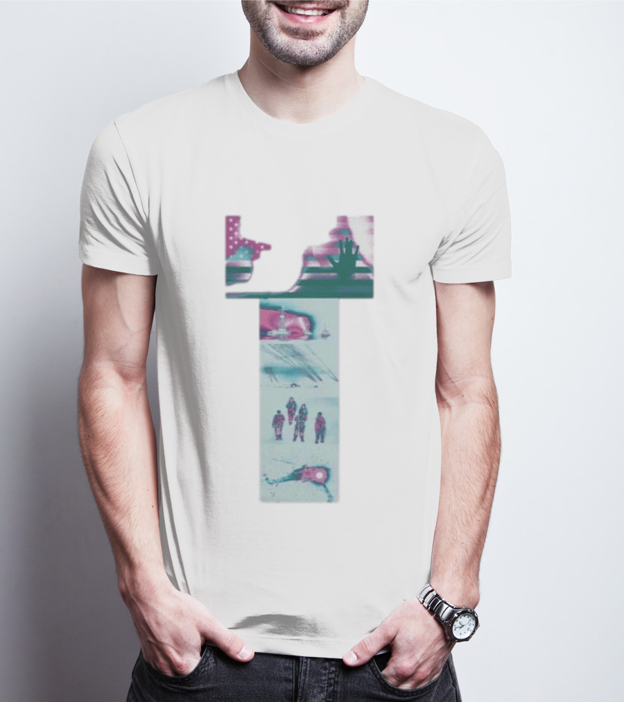 Hydeforce Taxpayer White Patriotic Exploration Flag And Arctic Adventure Scene T-Shirt