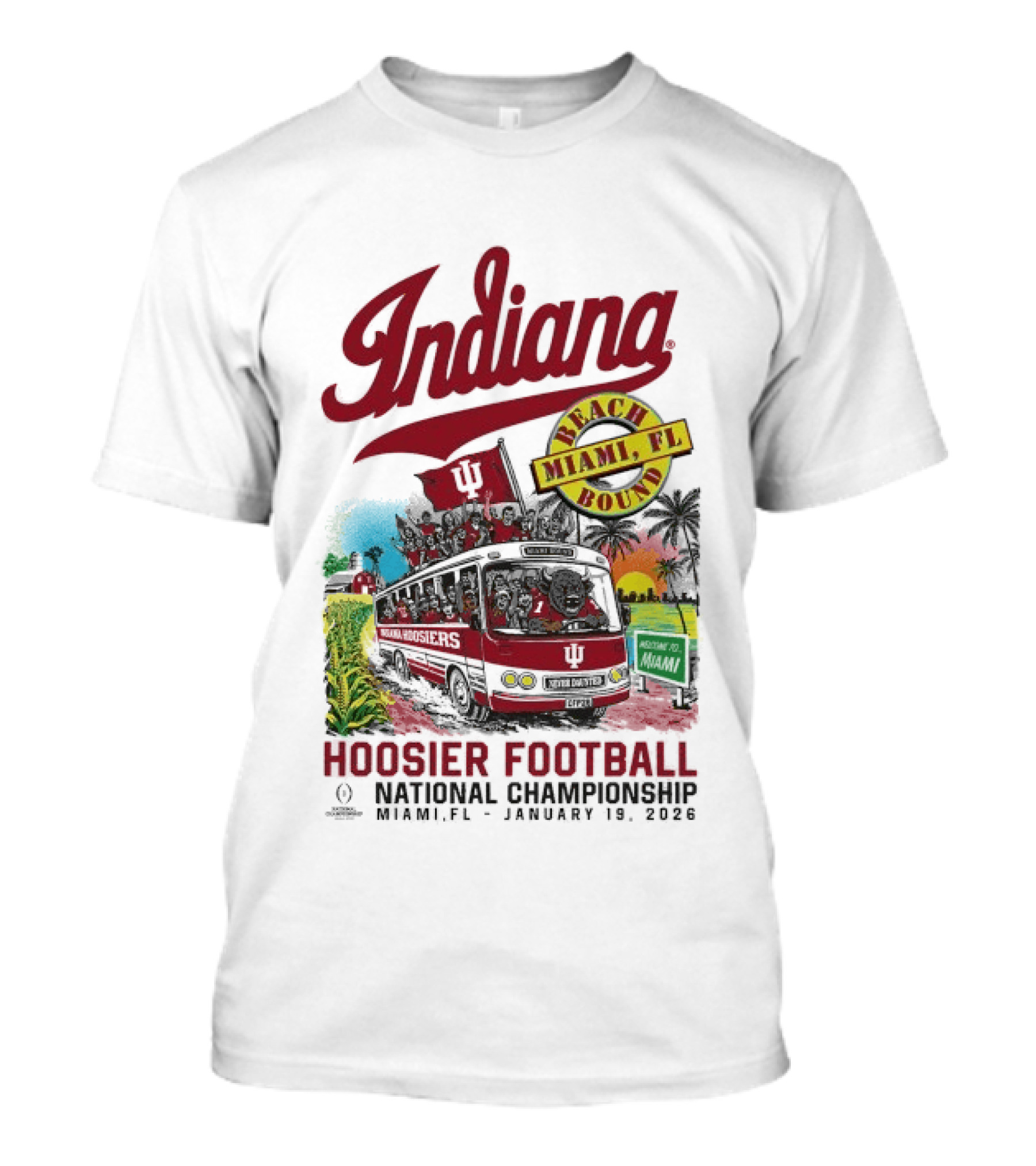 Indiana Hoosiers Football National Championship Beach Bound Miami FL January 2026 T-Shirt