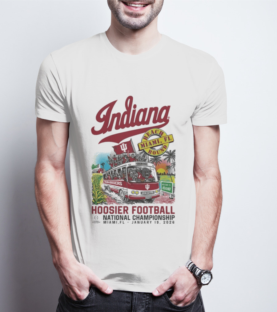 Indiana Hoosiers Football National Championship Beach Bound Miami FL January 2026 T-Shirt