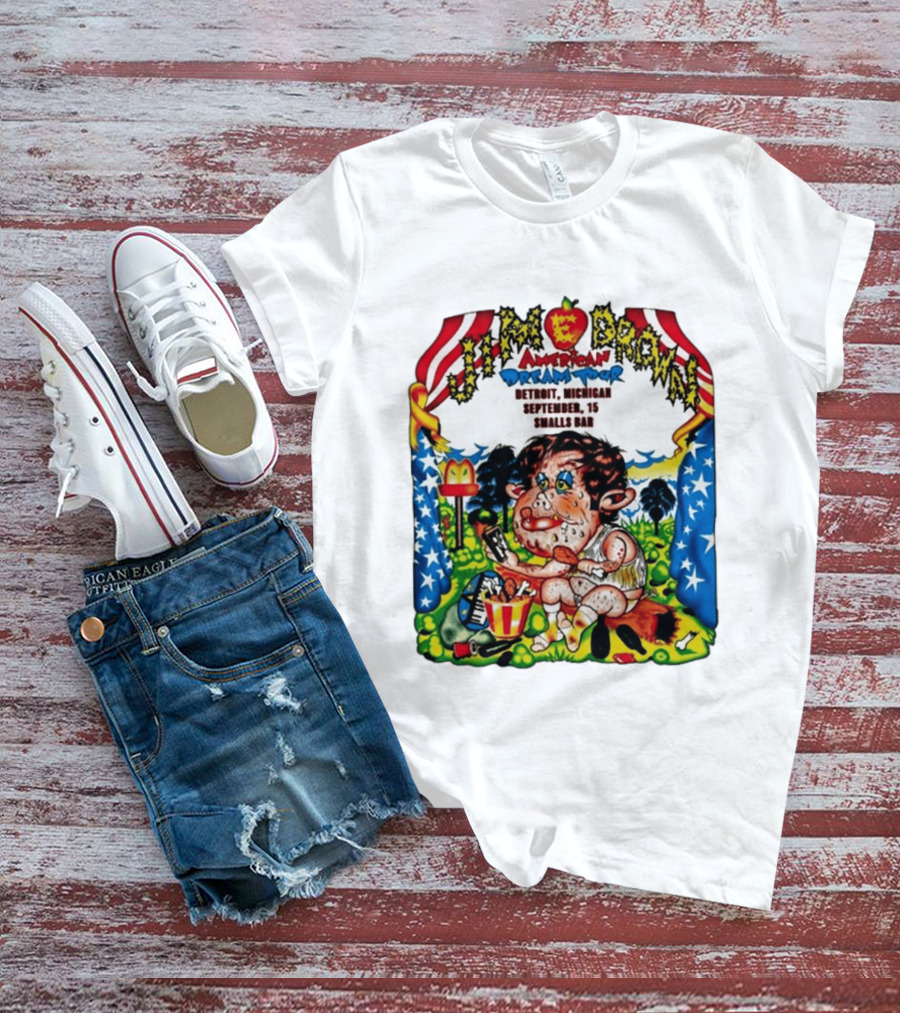 Jim E. Brown American Dream Tour Detroit Michigan September 15 Smalls Bar Concert T-Shirt