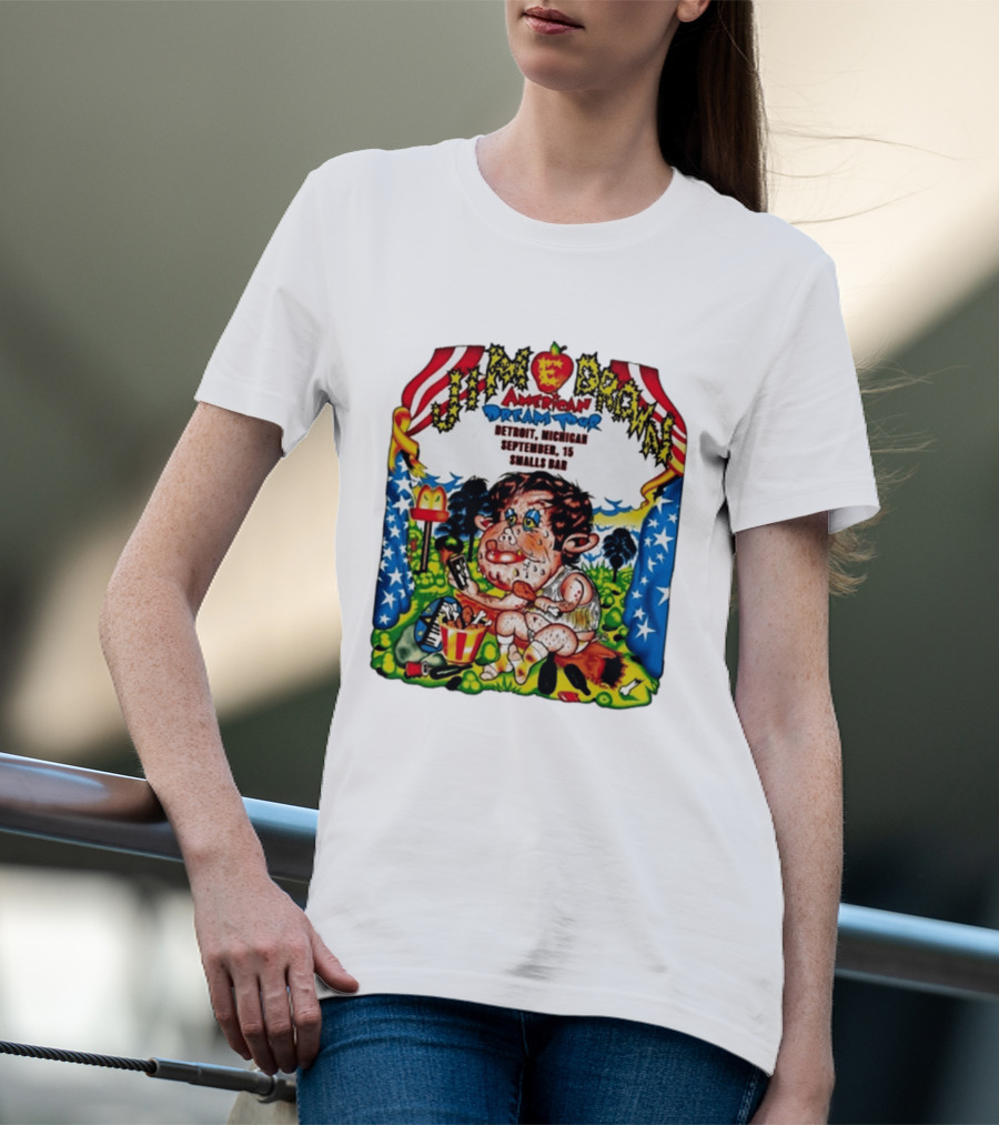 Jim E. Brown American Dream Tour Detroit Michigan September 15 Smalls Bar Concert T-Shirt