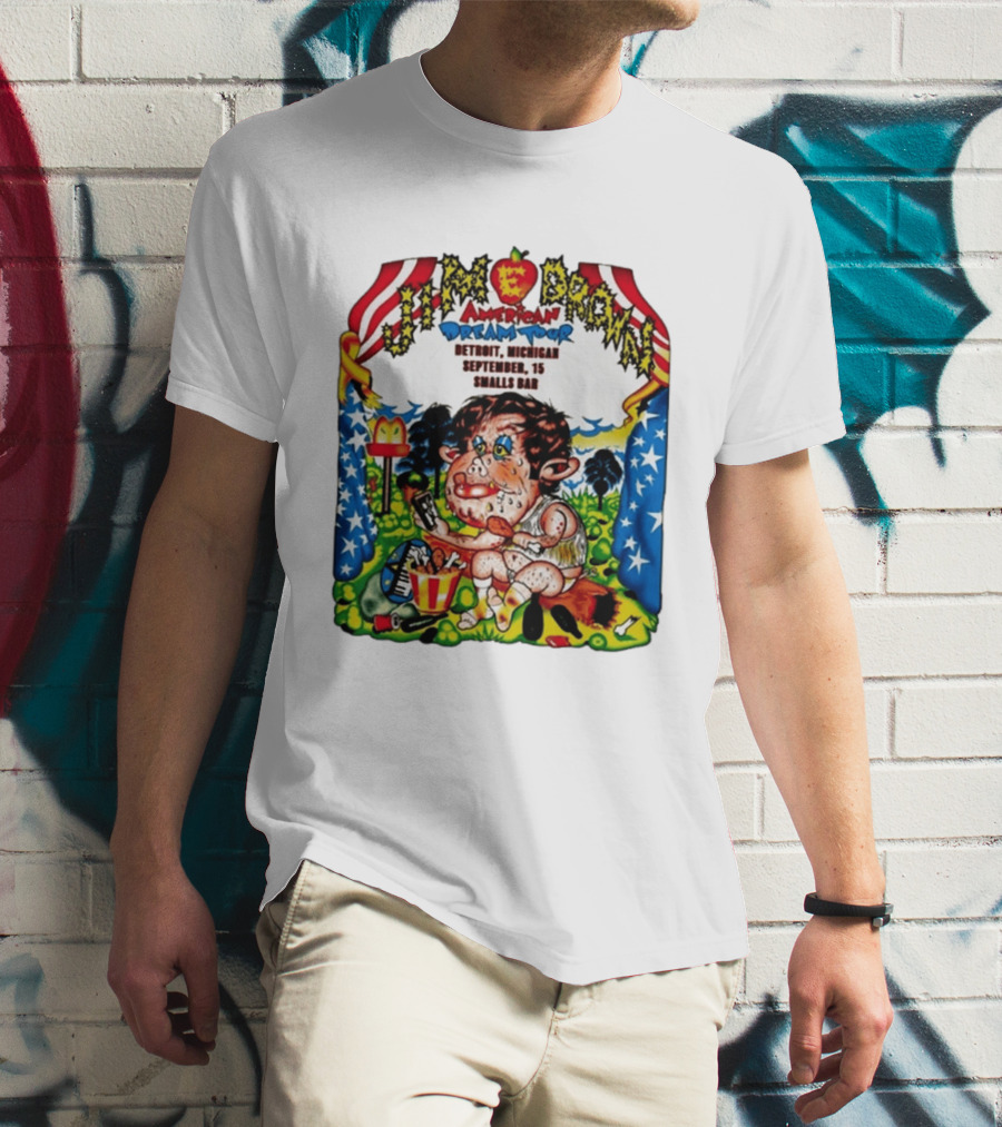 Jim E. Brown American Dream Tour Detroit Michigan September 15 Smalls Bar Concert T-Shirt