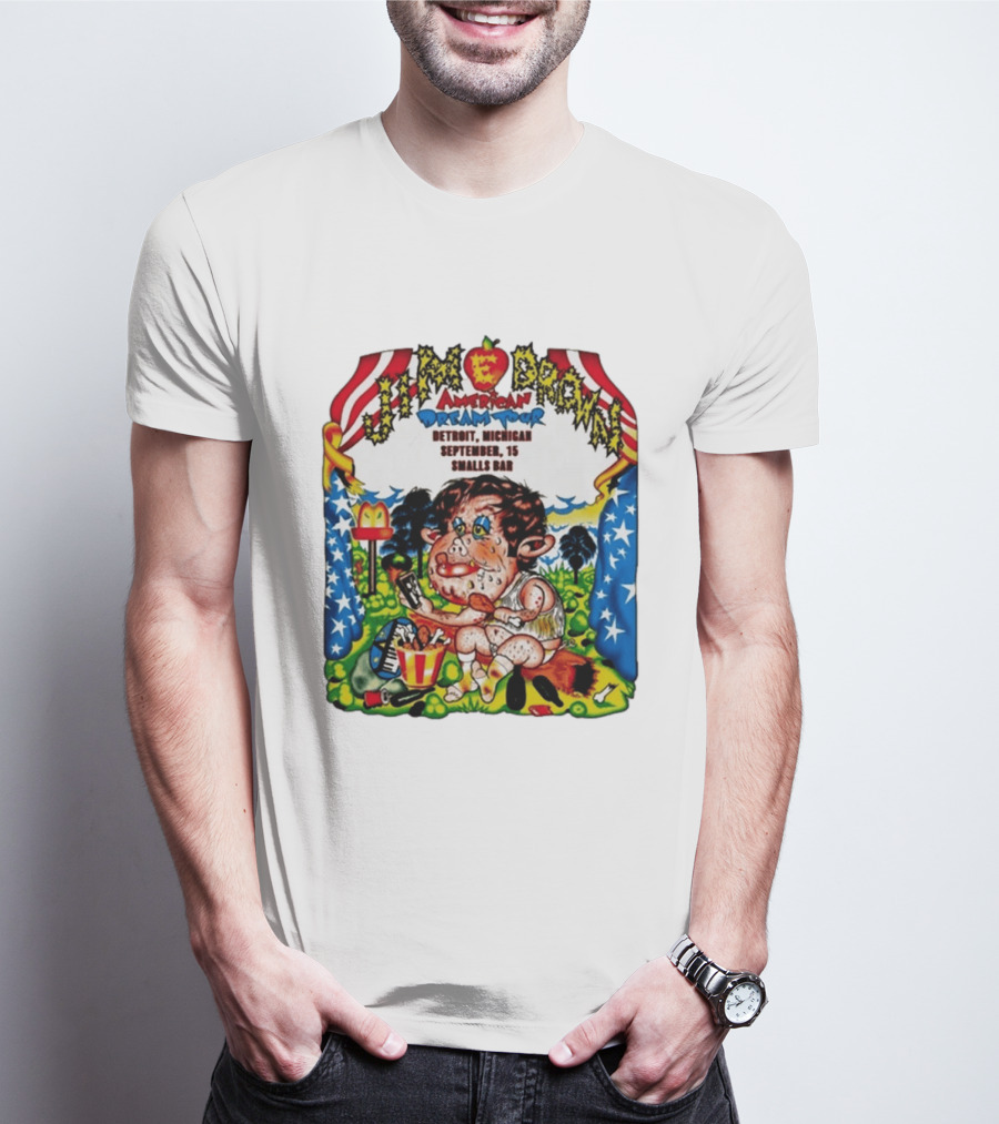 Jim E. Brown American Dream Tour Detroit Michigan September 15 Smalls Bar Concert T-Shirt