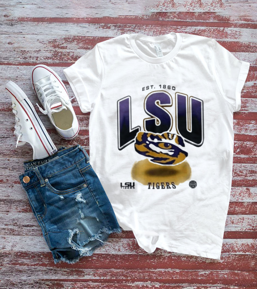 LSU Tigers Est. 1860 Bold Letter Tiger T-Shirt