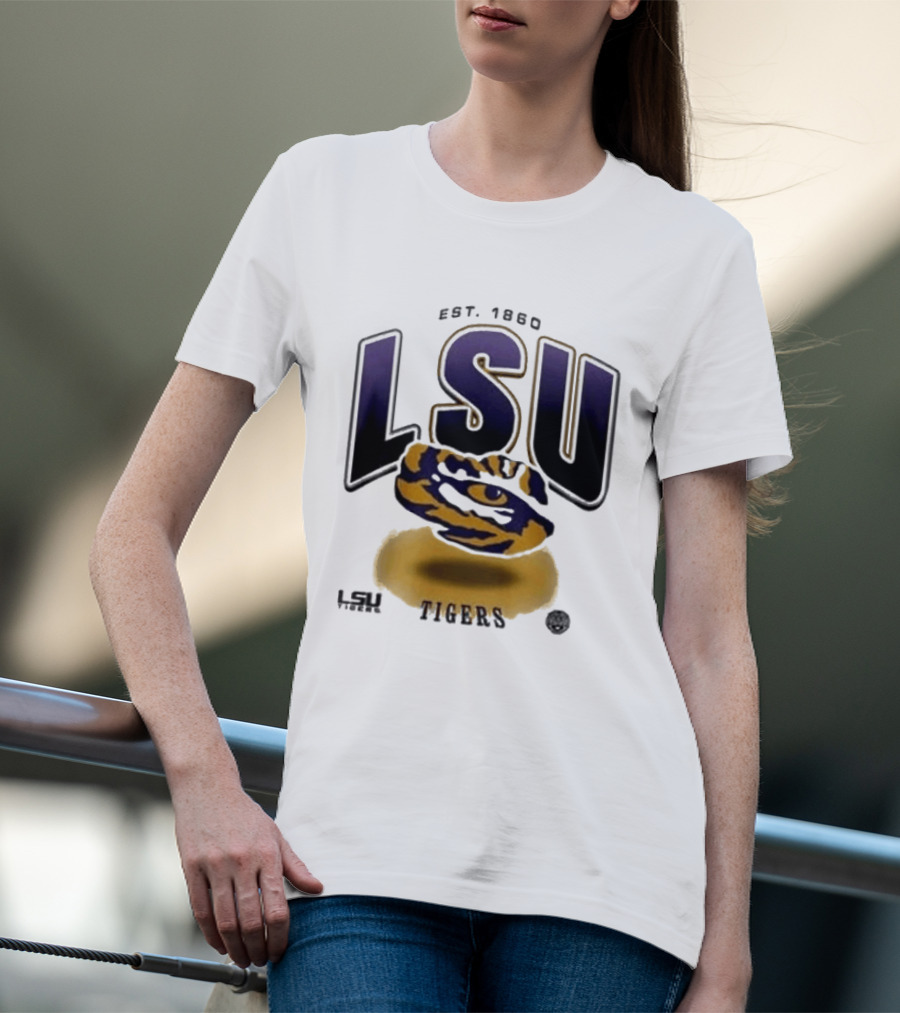 LSU Tigers Est. 1860 Bold Letter Tiger T-Shirt
