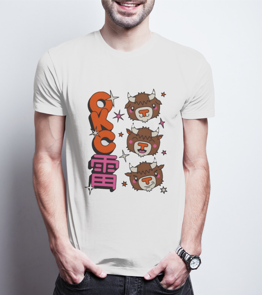 OKC Thunder Kawaii Bison Buffalo NBA Japan T-Shirt