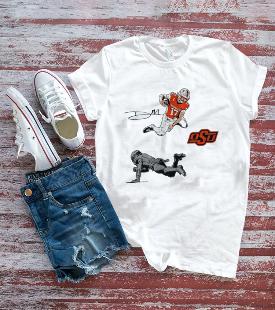 Oklahoma State Cowboys Football Drew Mestemaker Air Mesty OSU Quarterback 17 T-Shirt