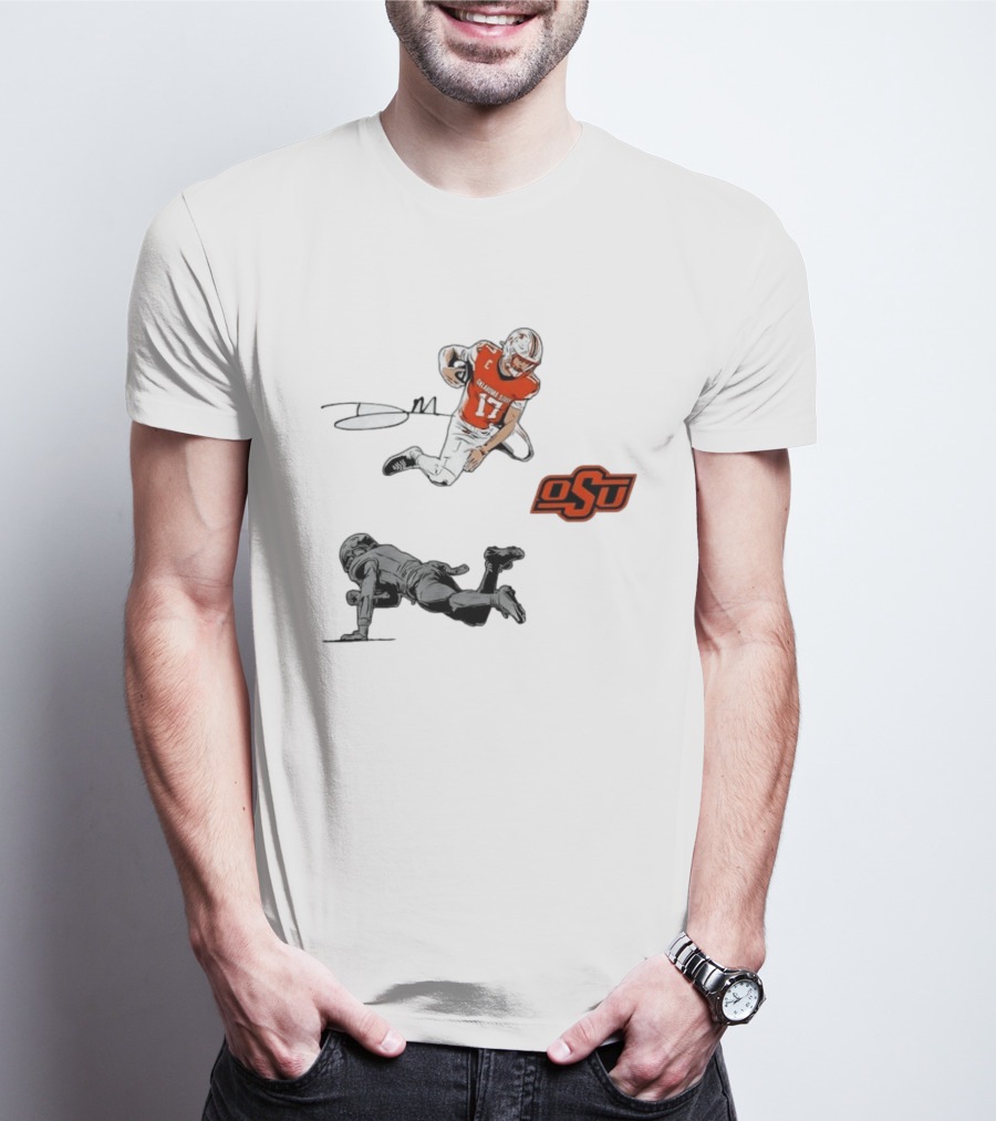 Oklahoma State Cowboys Football Drew Mestemaker Air Mesty OSU Quarterback 17 T-Shirt