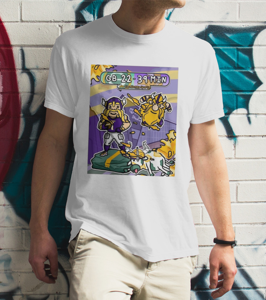GB 22 39 MIN CornDoggy Sports Green Bay Packers Vs Minnesota Vikings T-Shirt